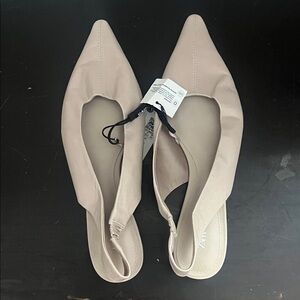 Zara Nude Slingback Flats